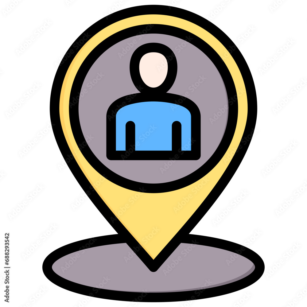 Poster placement outline color icon