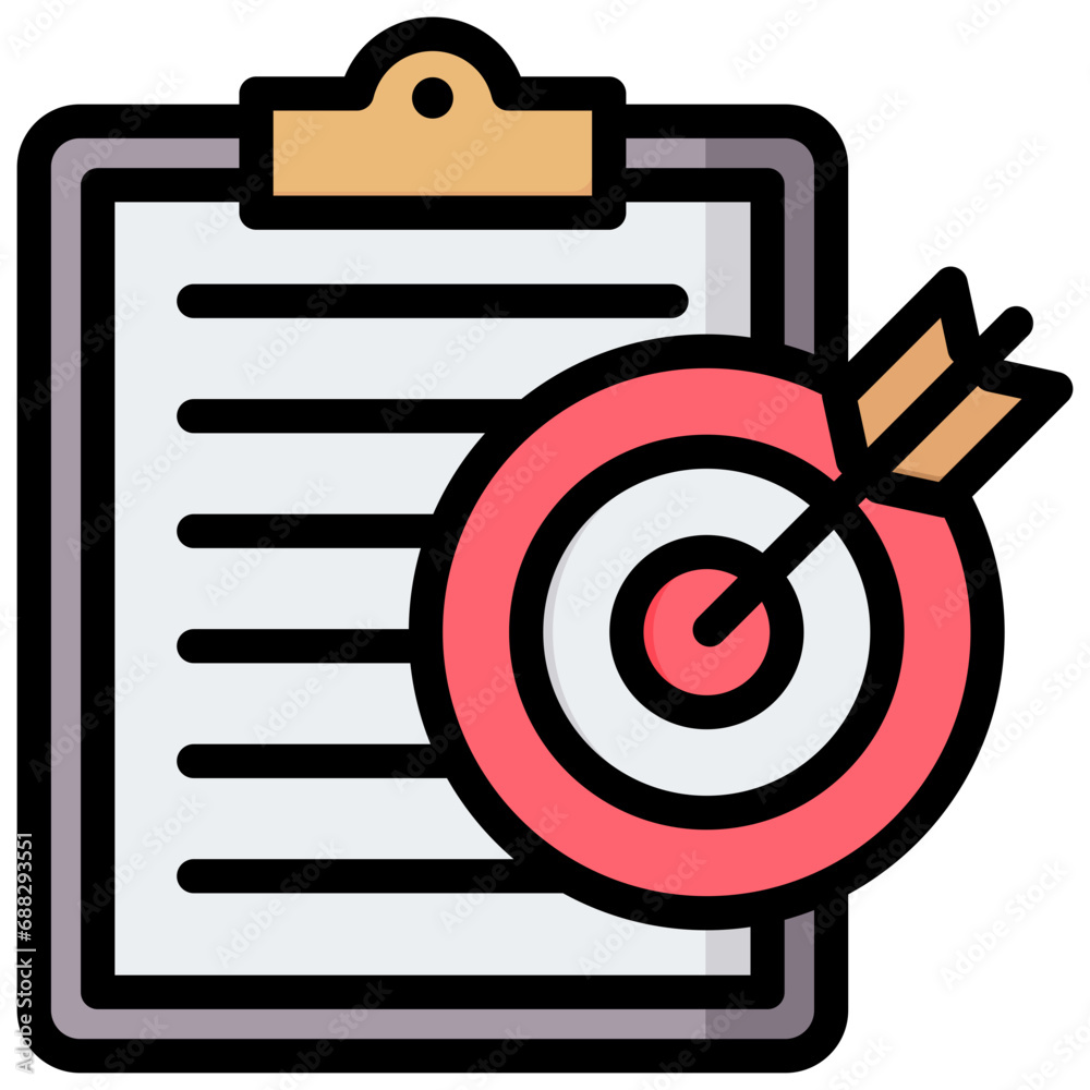 Poster objective outline color icon