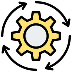 Continuous Process Outline Color Icon