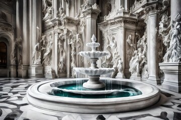 dispeller of darkness as a white and silver marble fountain overflowing with infinite wisdom-