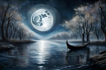 endless spiritual growth trough a river of infinite wisdom reflecting the silver splendour of the moon