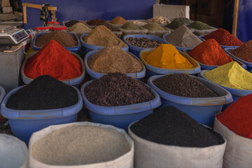 Spices on the market at the Chorsu Bazaar in Tashkent, Uzbekistan