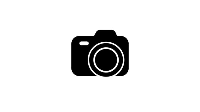 Camera icon. photographic device icon trendy flat style design, Digital camera icon animation. 