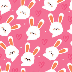 seamless pattern cartoon bunny. cute animal wallpaper for textile, gift wrap paper