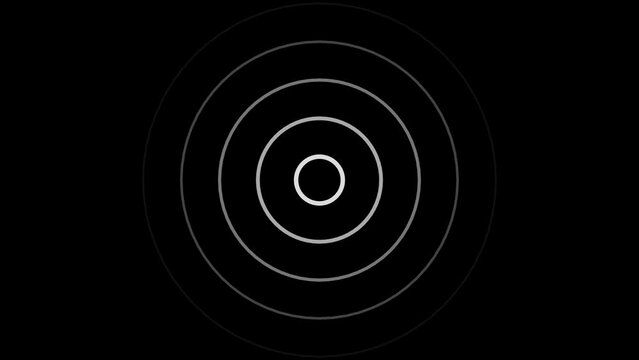 Radio wave animation, scanning waveform animation on black background. 