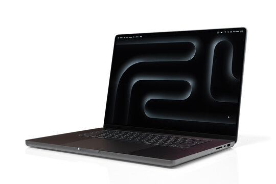 Apple MacBook Pro, M3 Pro chip 11C CPU Space Black 2023 Retina display ios Sonoma 14.1.1 processor designed by Apple Inc. 30 November 2023, Bangkok, Thailand