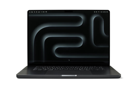 Apple MacBook Pro, M3 Pro chip 11C CPU Space Black 2023 Retina display ios Sonoma 14.1.1 processor designed by Apple Inc. 30 November 2023, Bangkok, Thailand