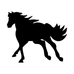 silhouette of a standing horse in black