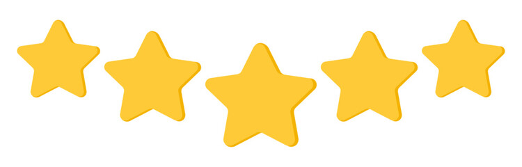 Golden five stars business rating illustration vector decoration