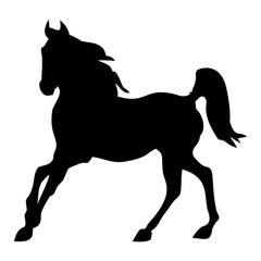 silhouette of a standing horse in black
