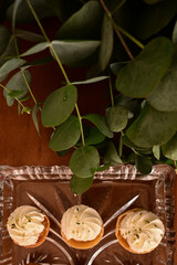 lemon tart, close up of chocolate candies, birthday party, pies, top view, candy store, shop window, top view