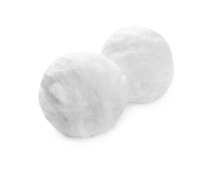 Balls of clean cotton wool isolated on white