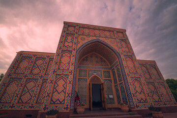 Tiled wall of Ulugh Beg Madrasa in Samarkand, Uzbekistan