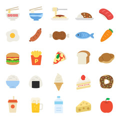 食べ物のアイコンのイラストセット