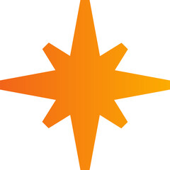Obraz premium orange star shape brutalist abstract geometric style