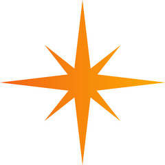 Obraz premium orange star shape brutalist abstract geometric style