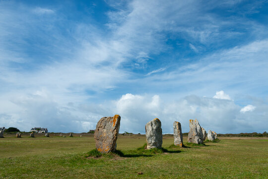 Les alignements de menhirs de Lagatjar &agrave; Camaret sur mer en Bretagne - France