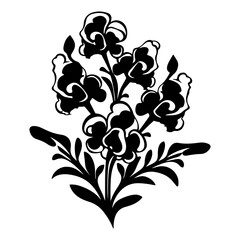 Obraz premium snapdragon flower botanical illustration, Meadow plant vector illustration, Generative AI.