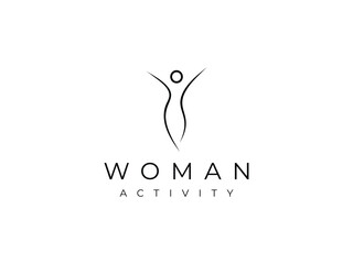 woman beauty wellness abstract line logo design