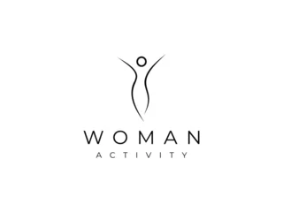 Foto op Canvas woman beauty wellness abstract line logo design © Nay