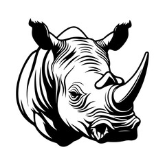 rhino head logo icon vector, Rhinoceros logos or icons Illustration, Generative AI.