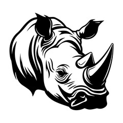 rhino head logo icon vector, Rhinoceros logos or icons Illustration, Generative AI.