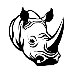 rhino head logo icon vector, Rhinoceros logos or icons Illustration, Generative AI.
