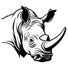 rhino head logo icon vector, Rhinoceros logos or icons Illustration, Generative AI.