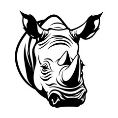 rhino head logo icon vector, Rhinoceros logos or icons Illustration, Generative AI.