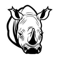 rhino head logo icon vector, Rhinoceros logos or icons Illustration, Generative AI.