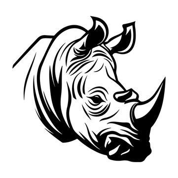 rhino head logo icon vector, Rhinoceros logos or icons Illustration, Generative AI.