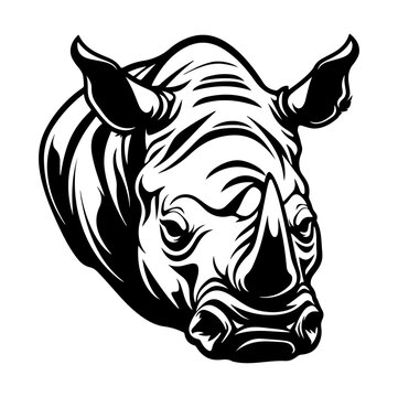 rhino head logo icon vector, Rhinoceros logos or icons Illustration, Generative AI.