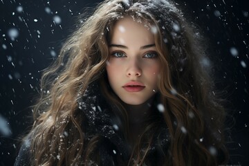 Beautiful Girl in Snow