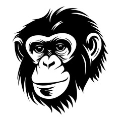 monkey Mascot Head Illustration, monkey logos or icons, Generative AI.