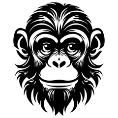 monkey Mascot Head Illustration, monkey logos or icons, Generative AI.