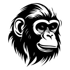 monkey Mascot Head Illustration, monkey logos or icons, Generative AI.