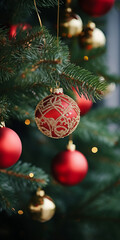 Obraz na płótnie Canvas Close up Christmas tree background