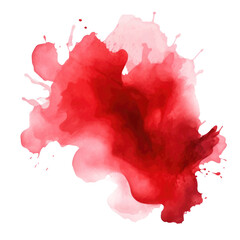 watercolor transparent red element overlay stain splash PNG white background - obrazy, fototapety, plakaty