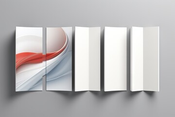 illustration 3D variations fferent three rendered mock brochure Trifold background marble white isolated booklet fold up blank leaflet paper flier