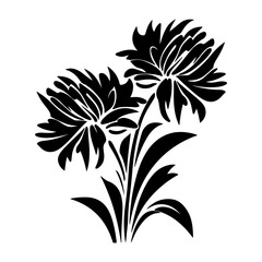 Aster florals hand drawn sketch, Generative AI.	