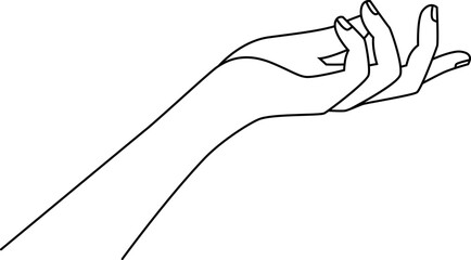 Woman's hand sketch vector illustration. Elegant hand design elements