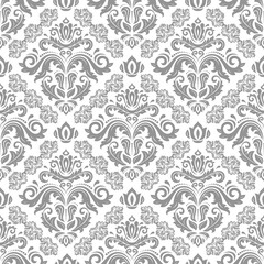 Classic seamless pattern. Damask orient ornament. Classic vintage background. Orient light gray and white pattern for fabric, wallpapers and packaging