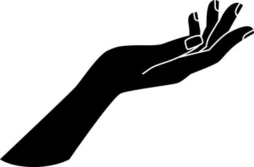 Woman's hand silhouette vector illustration. Elegant hand design elements