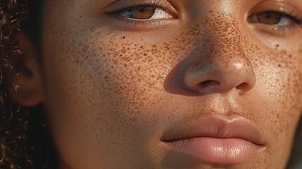 Close up of a mixed race beauty 
