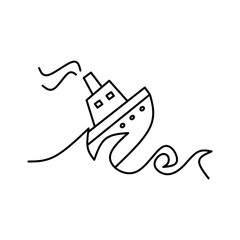 Fototapeta premium Ship Doodle Element