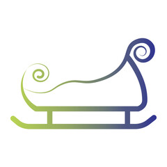 sleigh icon on line gradient style