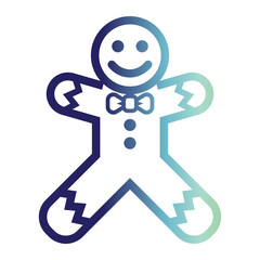 Gingerbread icon on line gradient style