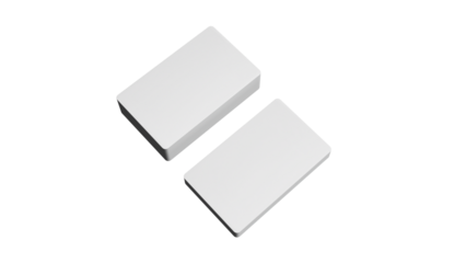 3D rendered Business card mock up with front and back. Empty mockup for Presentation on isolated Light Grey background