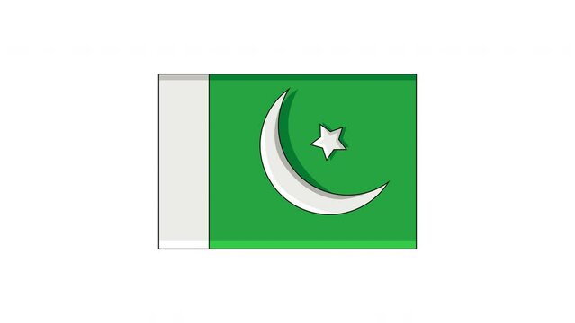 Animation forms the Pakistan flag icon