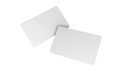 3D rendered Business card mock up with front and back. Empty mockup for Presentation on isolated Light Grey background